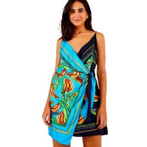 Farm Rio Mixed Banana Mini Wrap Dress